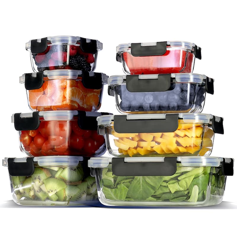 Empyrean Glass Food Storage Containers with Lids - 8 Pack