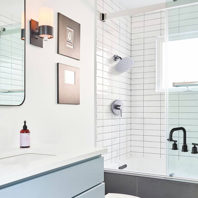WOWOW Wall Mounted Bathroom Shower Faucet Valve Included