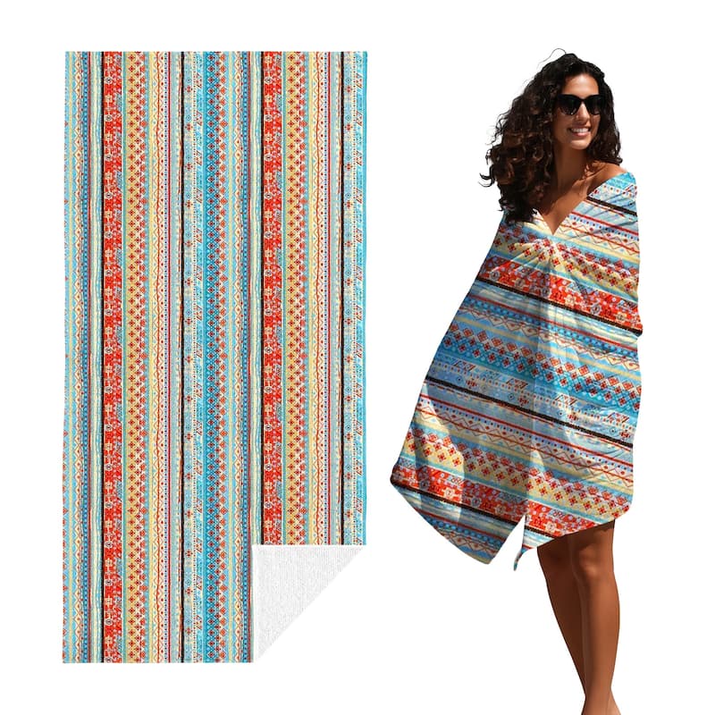 Large Boho Beach Towel Quick Dry Absorbent 30"x60"/35"x70"