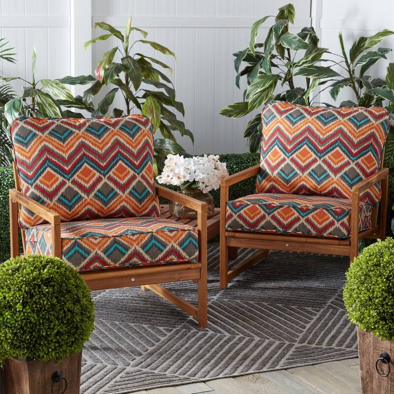 Outdoor 2-Piece Reversible Deep Seat Cushion Set (Cushions Only)