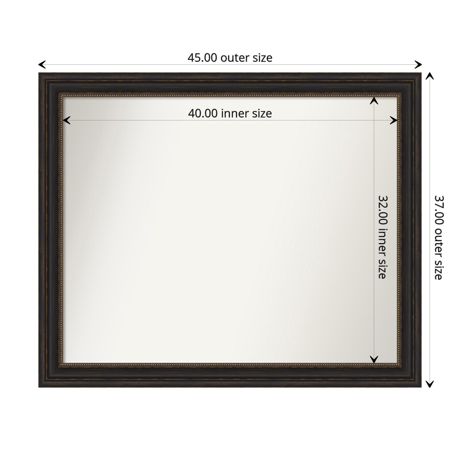 Accent Bronze Framed Non-Beveled Custom Wall Mirror, Bathroom Vanity Mirror