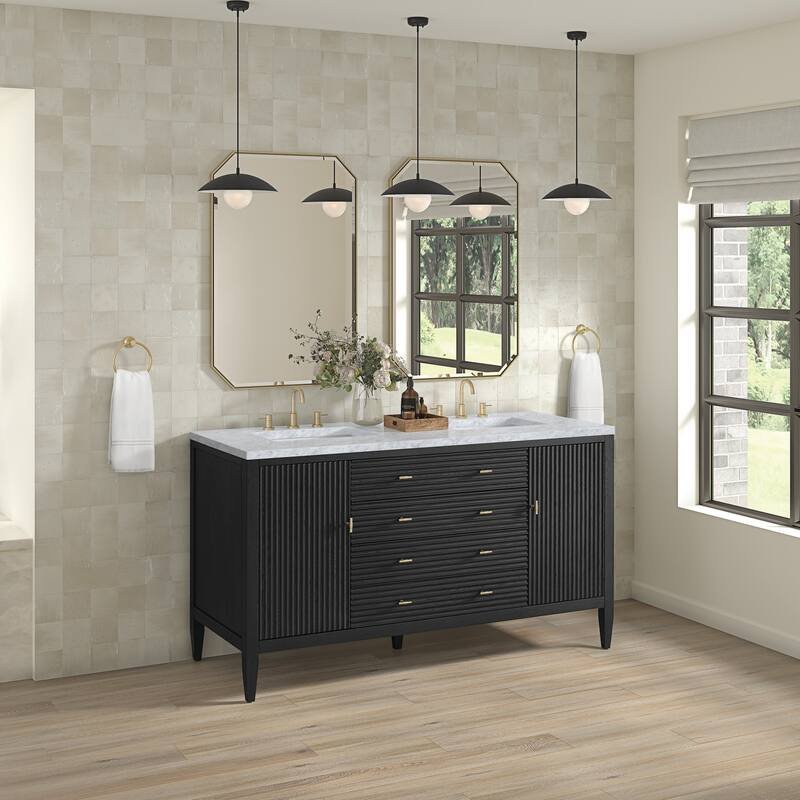 James Martin Vanities 485-V60D-3CAR Myrrin 60" Double Basin Wood