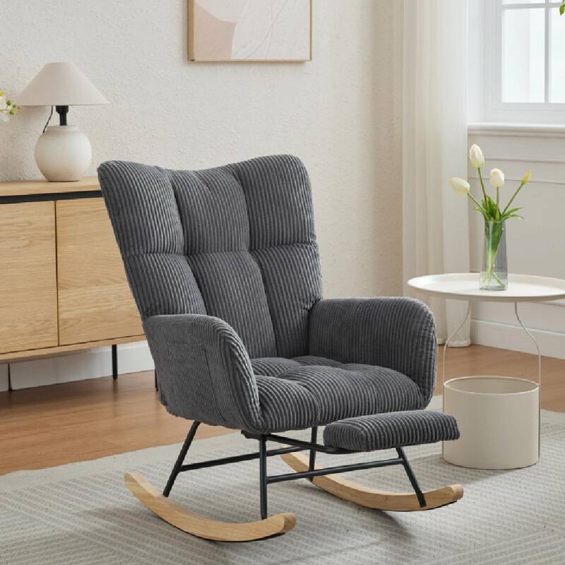 Luxury Rocking Chair - Ergonomic Design - 30° Gentle Motion - Round Back