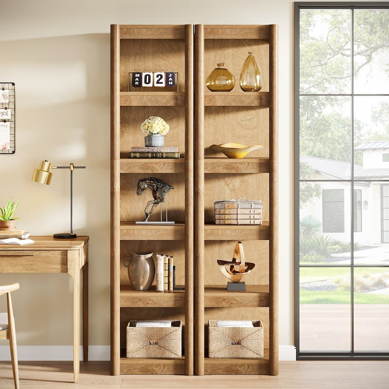 70.9" Bookshelf, Open Storage Rack Bookcase, Corner Display Shelf for Living Room, Bathroom