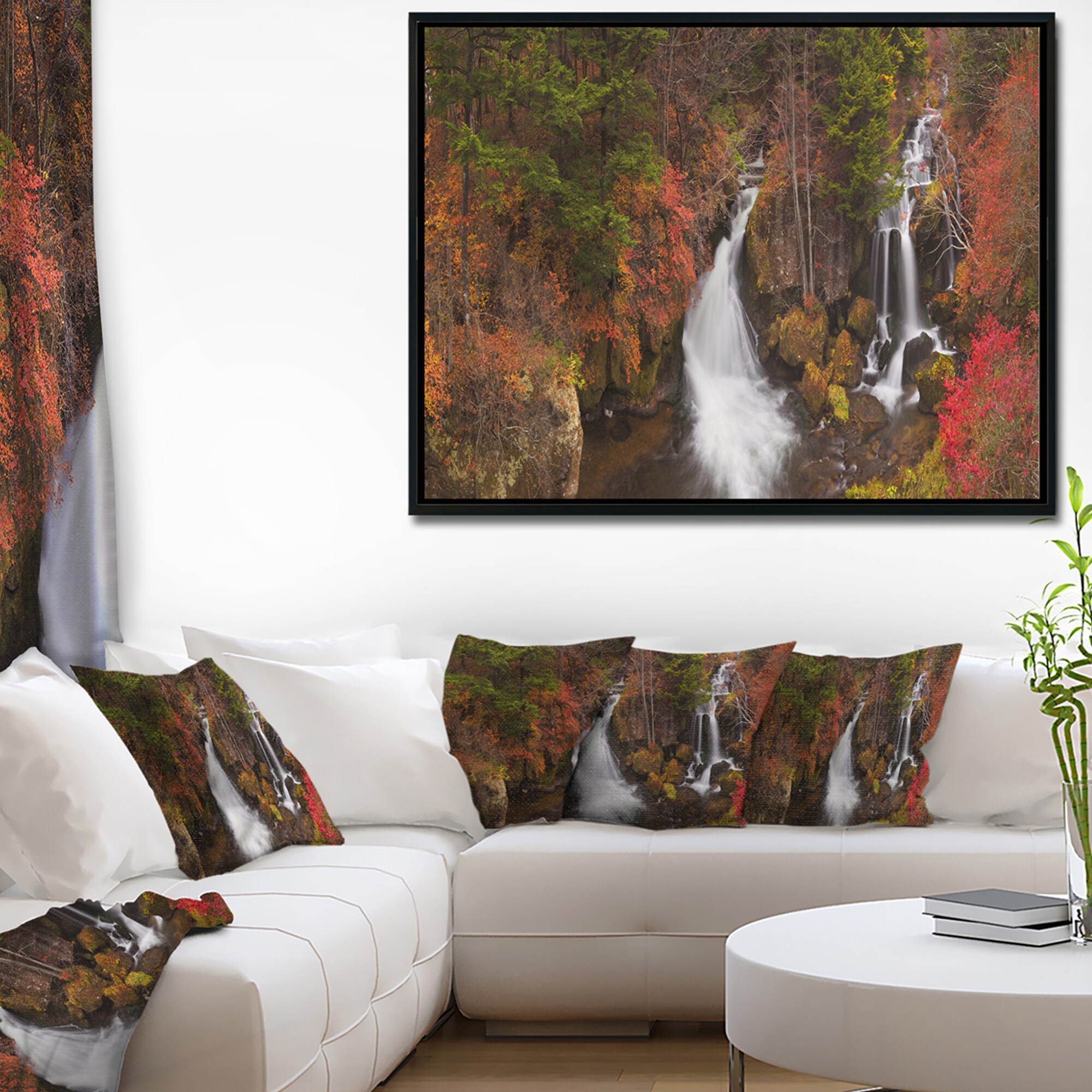 Designart Ryuzu Falls Near Nikko Japan Landscape Framed Canvas Art Print Overstock 18960592