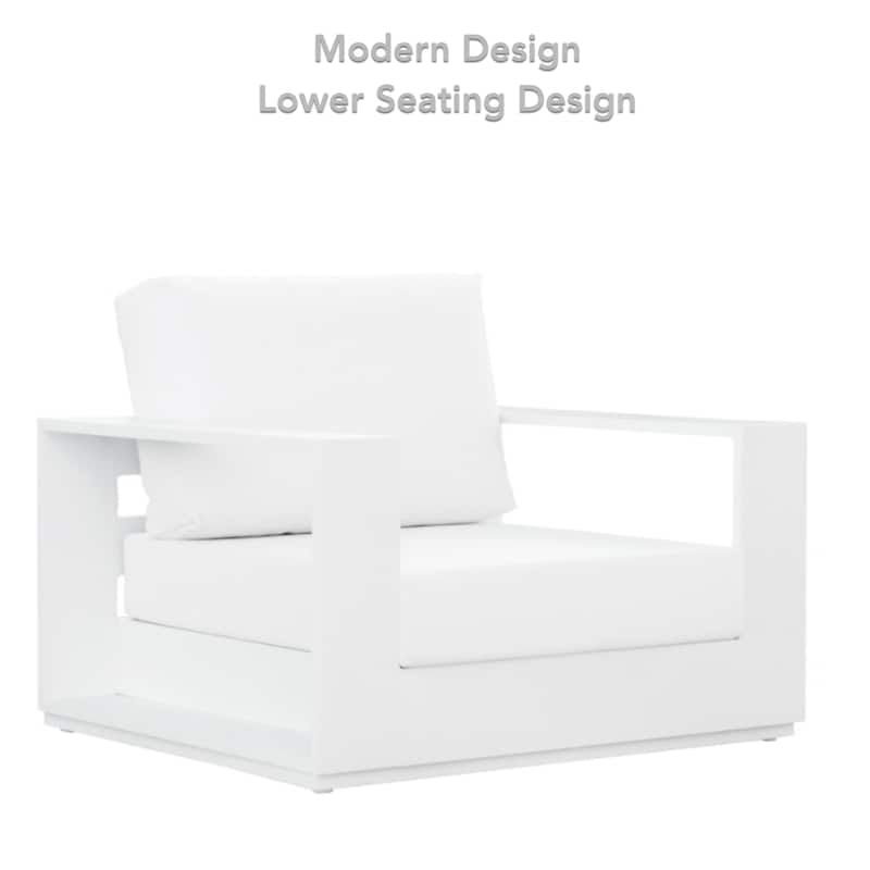 Faena White 4-Piece Aluminum Outdoor Conversation Seating Set