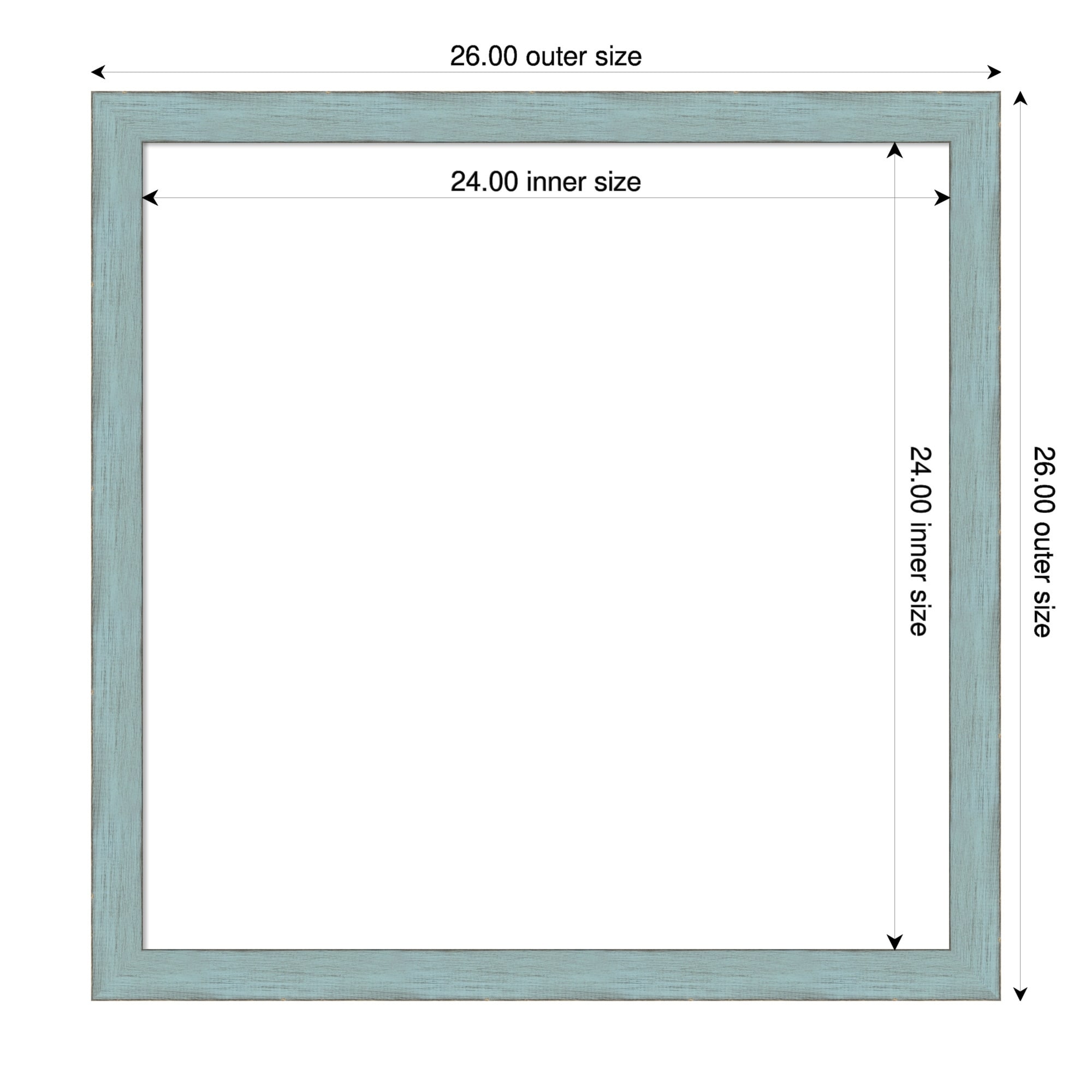 Amanti Art Sky Blue Rustic Framed Dry Erase Magnetic Board