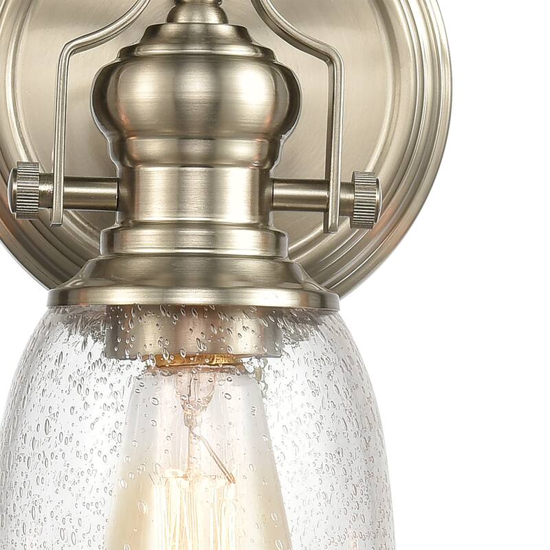 Elk Home Chadwick Satin Nickel With Seedy Glass 3 Light Vanity Light