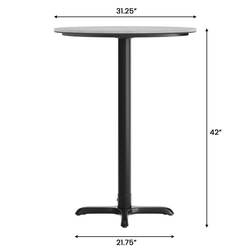Commercial HPL Tabletop with Bar Height Crisscross Base