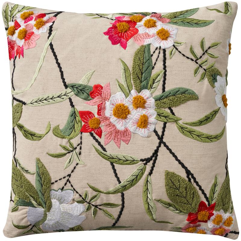 Mina Victory Cover Floral Throw Pillow - Multicolor - 18" x 18"