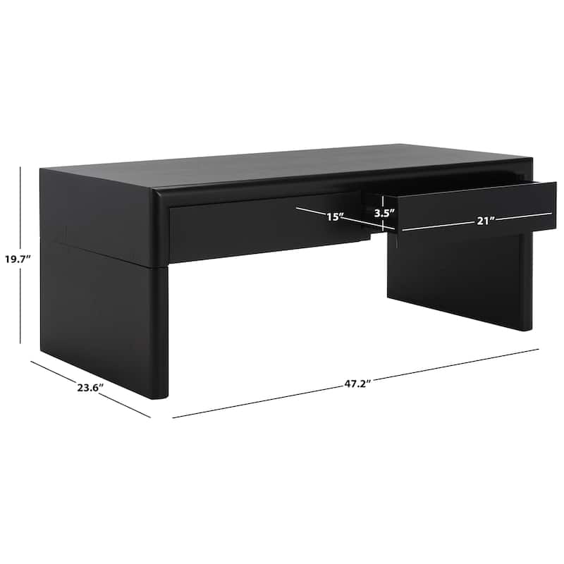 SAFAVIEH Home Collection Rune Coffee Table W/ Drawers - 47" L x 24" D x 20" H