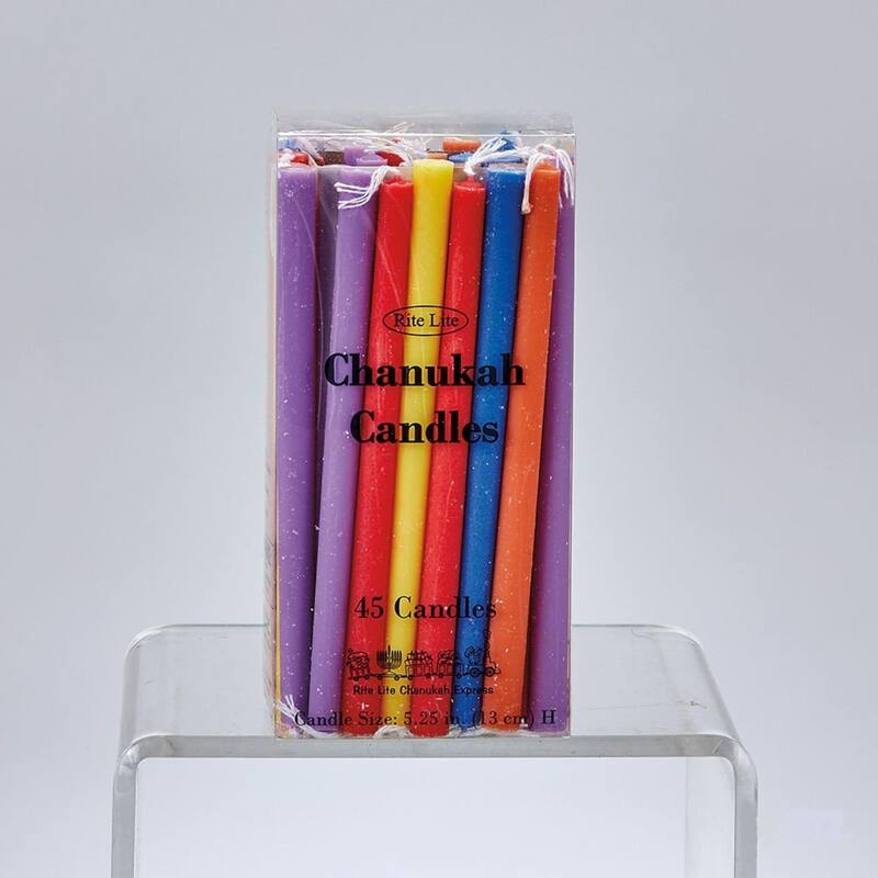 Vibrantly Colored Deluxe Hanukkah Candles 5.25"