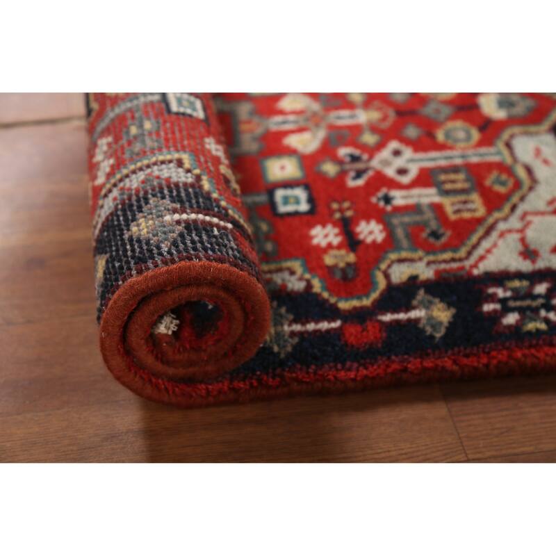 Geometric Kazak Indian Accent Rug Hand-Knotted Wool Carpet - 2'0"x 3'0"