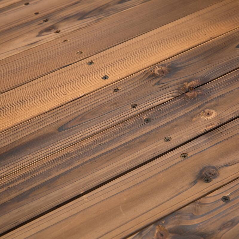 Outsunny 5ft Wooden Garden Bridge Arc Stained Finish Walkway with Chain Railings, Stained Wood