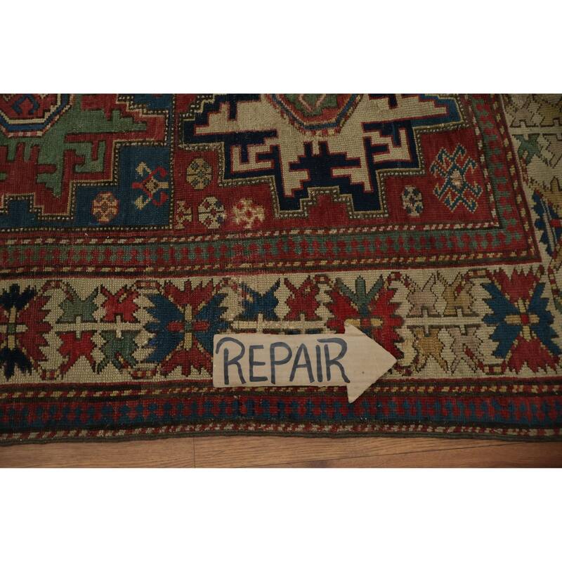 Hand Knotted Oriental 100% Wool Carpet Traditional Tribal Red Kazak Area Rug - 5' 6'' X 3' 3''