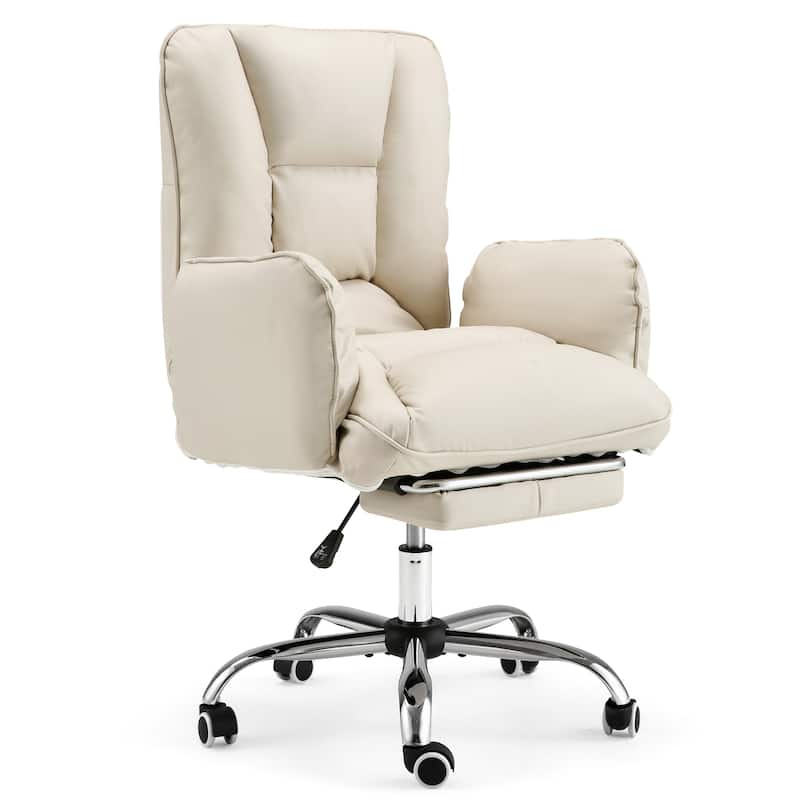EROMMY Ergonomic Home Office Chair with High Back, Footrest, Lumbar Support, and Adjustable Height - Ideal for Vanity, Gaming - Out of Stock