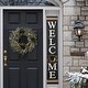 preview thumbnail 25 of 28, Glitzhome 60"H Wooden Welcome Porch Sign with 4 Changable Floral Wreaths