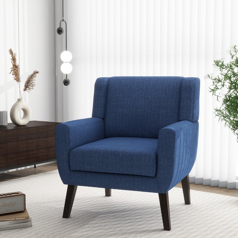 Modern Upholstered Linen Armchair Accent Chair