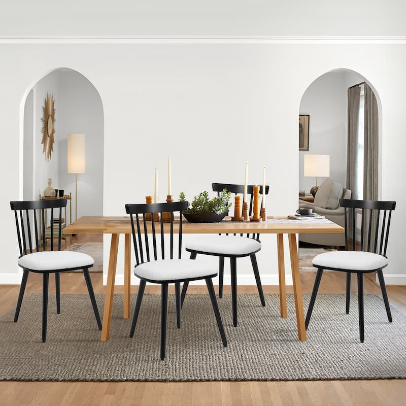 Farmhouse Spindle-Back Windsor Dining Chairs with Solid Wood