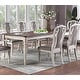 preview thumbnail 2 of 3, Rubber Wood Dining Table with 2 Leaves in Antique White and Oak