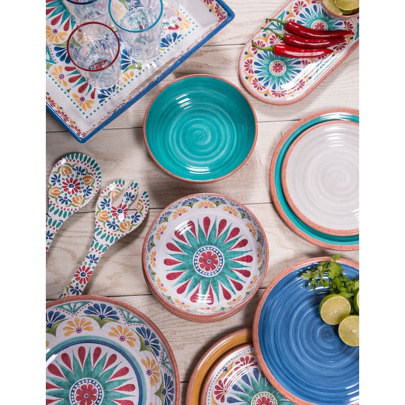 Abode Homewares Rio Medallion Melamine Serving Utensils - Multicolor - Set of 2