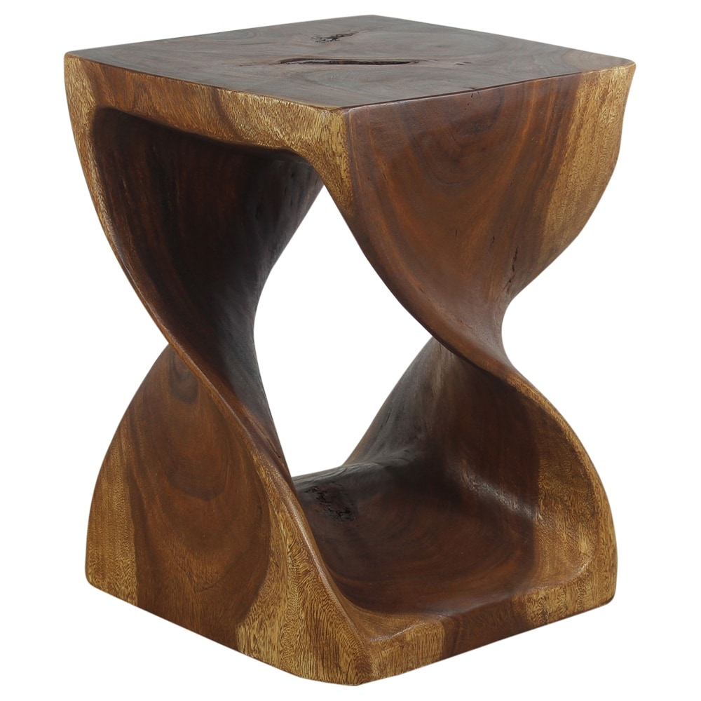 Haussmann Original Twist Solid Wood End Table - 14 x 14 x 20 in - Walnut - 14" x 14" x 20"