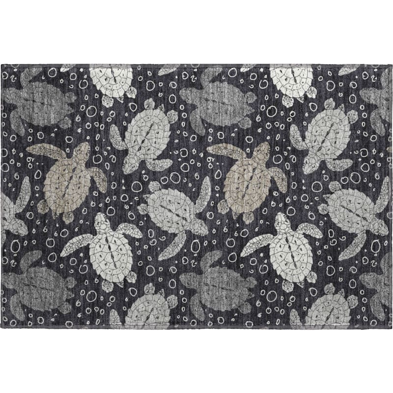Premium Washable Super Soft Coastal Turtles Mayfield Rug