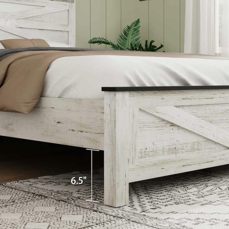 ​White Platform Bed - Hidden Storage & USB Ports