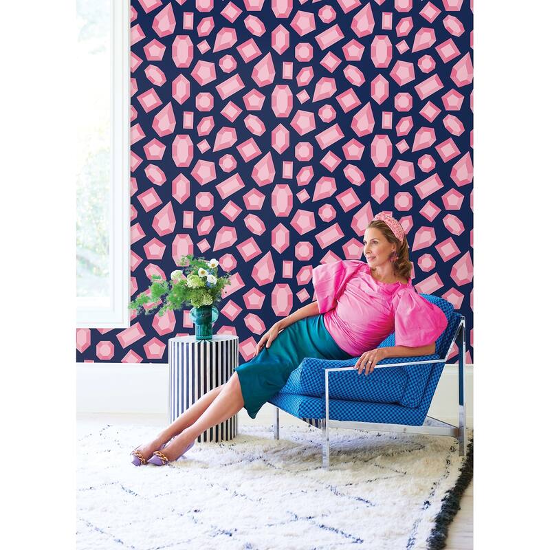 Lele Sadoughi Lele Gems Navy Peel & Stick Wallpaper