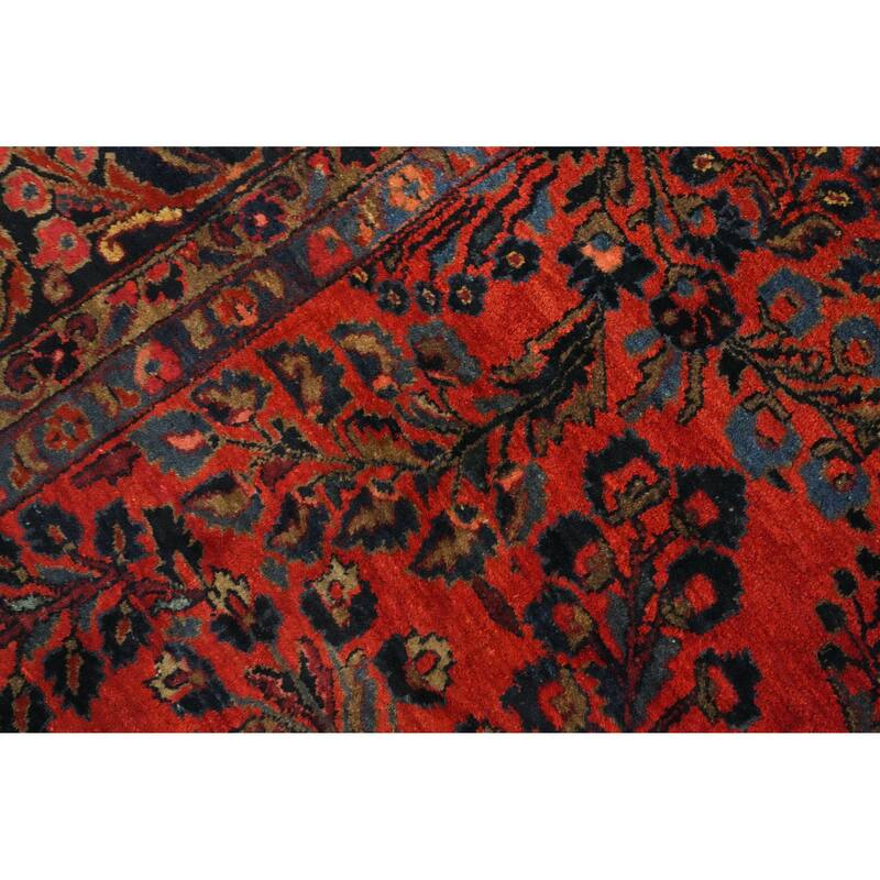 Hand Knotted Oriental 100% Wool Carpet Traditional Floral Oranges & Rust Lilian Area Rug - 11' 11'' X 9' 2''
