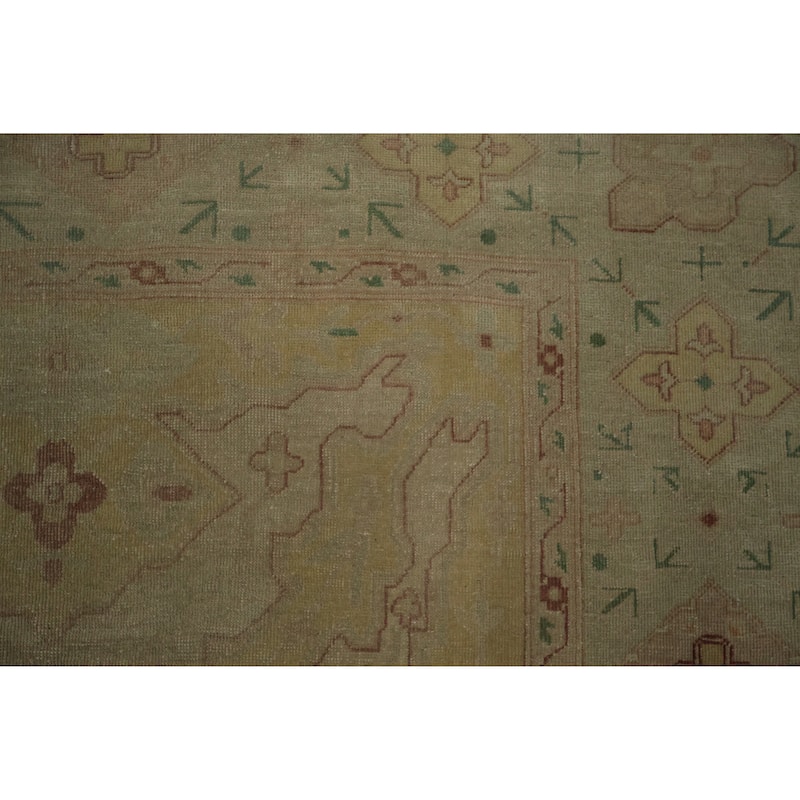 Hand Knotted Oriental 100% Wool Carpet Traditional Floral Beige & Ivories Ziegler Area Rug - 16' 8'' X 8' 0''