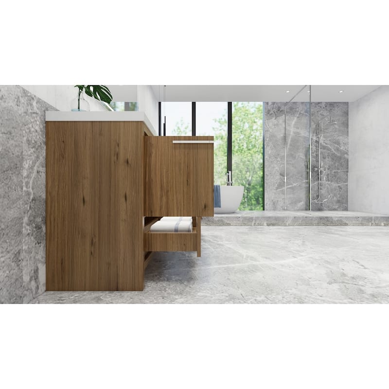 Dolce 72 Freestanding Bath Vanity with Dual Basin Reinforced Acrylic Top