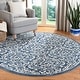 preview thumbnail 2 of 23, SAFAVIEH Brentwood Linza Traditional Oriental Rug 3' Round - Navy/Creme - Round