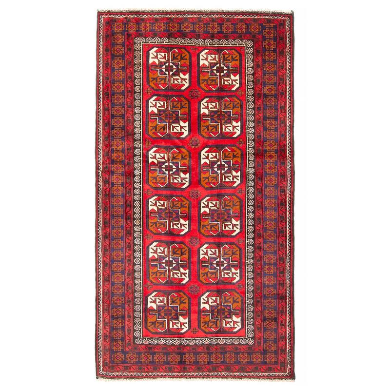 ECARPETGALLERY Hand-knotted Teimani Red Wool Rug - 3'8 x 7'0 - 3'8 x 7'0 - Red