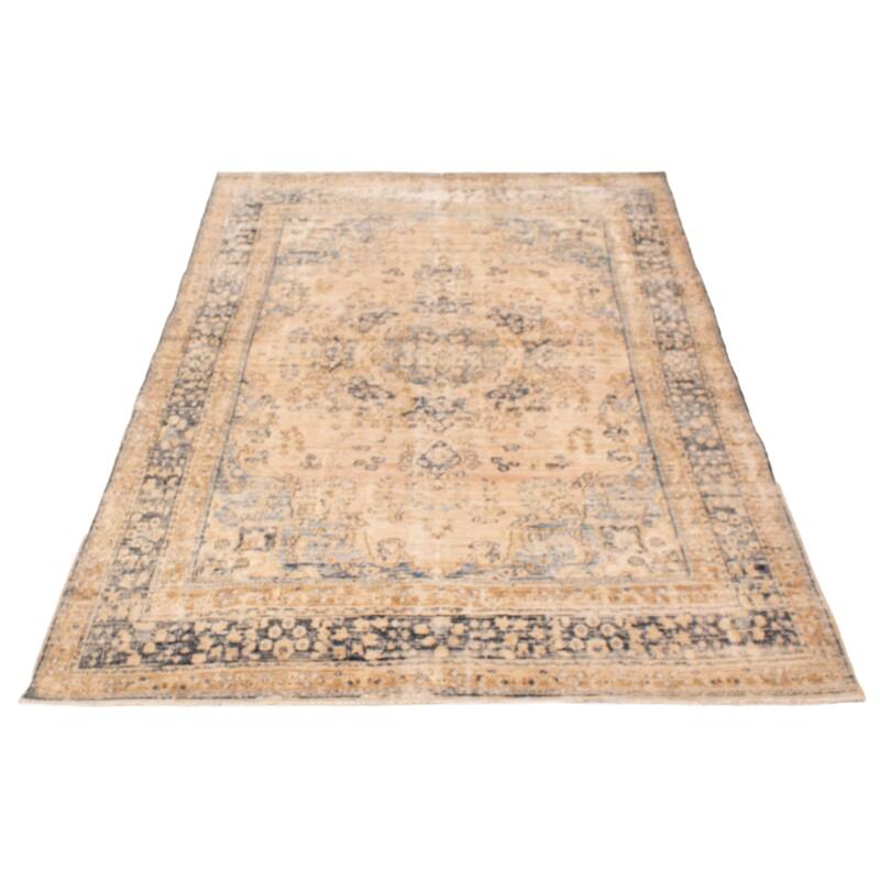 ECARPETGALLERY Hand-knotted Antalya Vintage Tan Wool Rug - 6'4 x 9'4