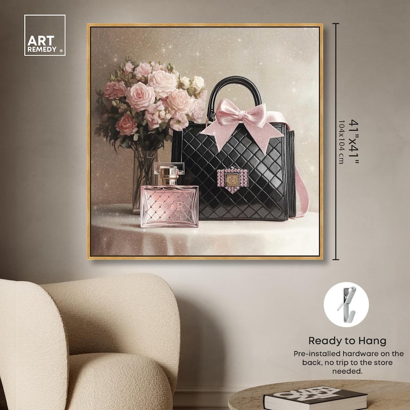 Delicate Purse and Perfume Canvas by Art Remedy