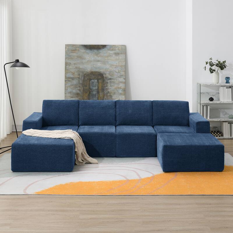 110"x72" Modular U-Shaped Sectional Sofa for Living Room & Bedroom