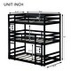 preview thumbnail 8 of 37, Elegant Twin over Twin over Twin Triple Rubber Wood Bunk Kids Bed with Two Built-in Ladders and Guardrails