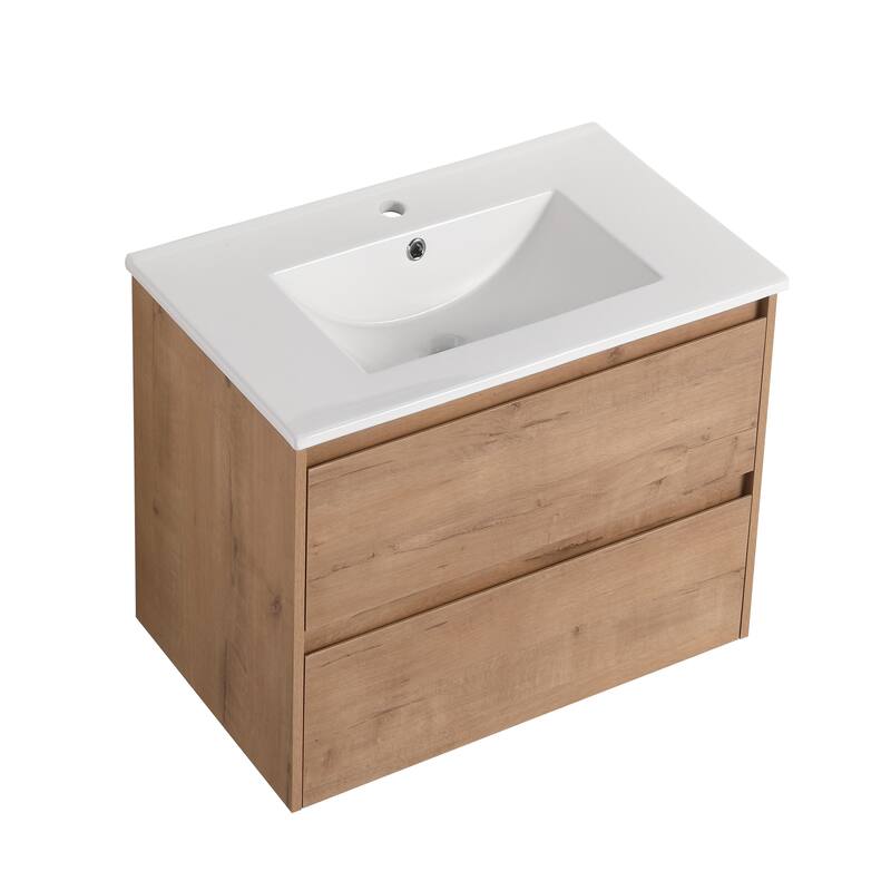 ARTCHIRLY 24/30 Inch Bathroom Vanity with Sink, Floating Bathroom Vanity with 2 Soft Close Drawers