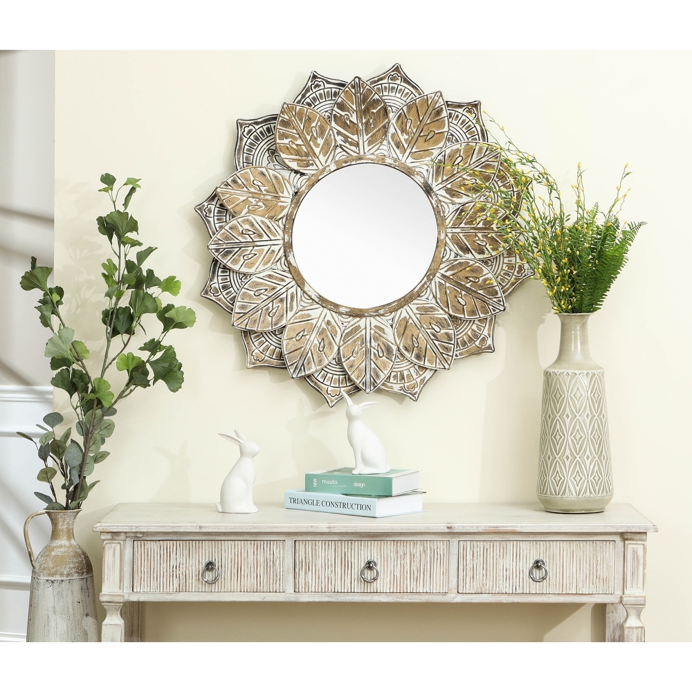 Sylvie French Provincial Round Wall Floor Mirror White – Barlow's