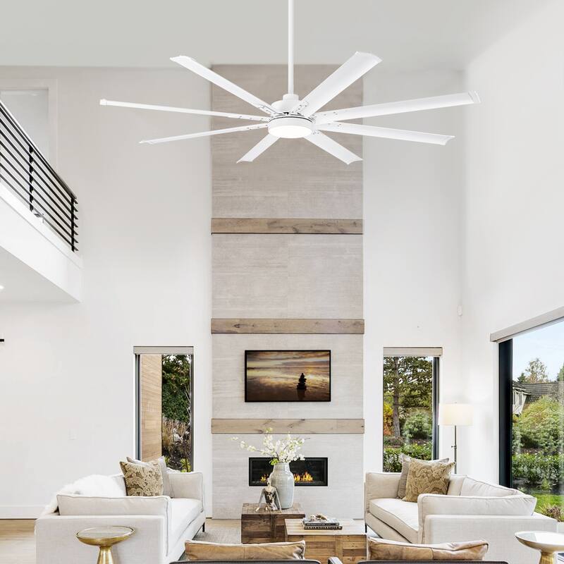 72-in Integrated LED Indoor Ceiling Fan with Light and Remote (8- Aluminum Blade)