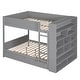 preview thumbnail 7 of 24, Full over Full Size Bunk Bed with Stairs and Guardrail, Storage Captains Bed with Pull-out Drawers and Bookcase Cabinet Frame
