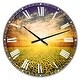 preview thumbnail 7 of 8, Designart 'Beauty Sunset over Sunflowers Field' Oversized Floral Wall CLock 16 in. wide x 16 in. high