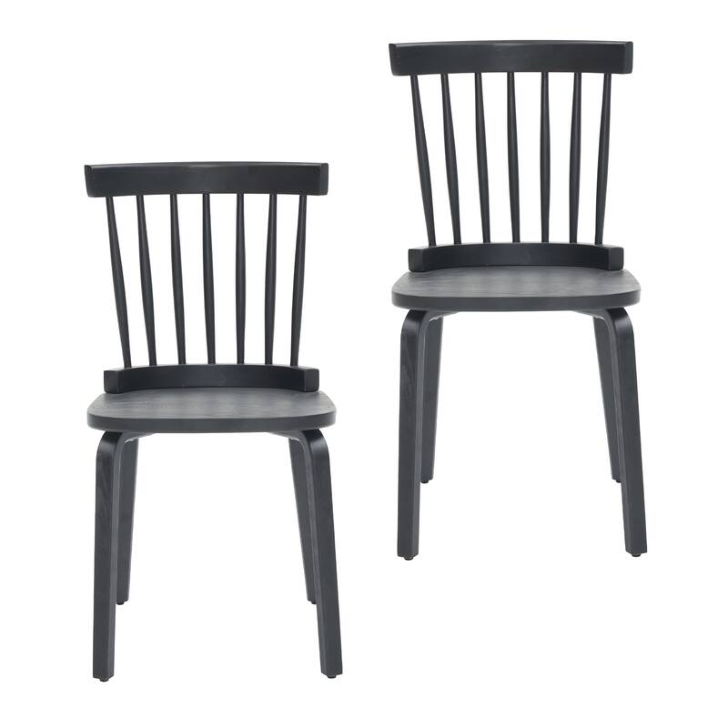 Windsor Dining Chairs Set of 2,Wood Farmhouse Spindle Back, Widen Seat, Mid-Century Modern French Country Style