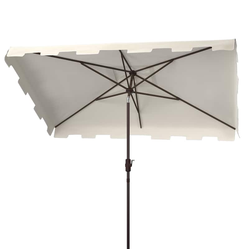 SAFAVIEH Outdoor Reneta 6.5 x 10 Ft Rectangle Market Umbrella