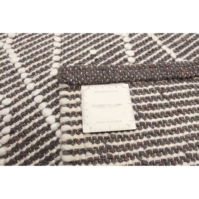 ECARPETGALLERY Braid weave Sienna Grey Wool Rug - 6'3 x 9'0