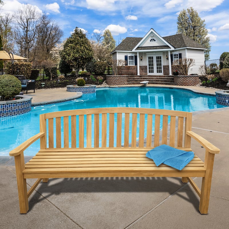 Seven Seas Teak San Jose Teak Wood Outdoor Patio Bench, 6 Foot