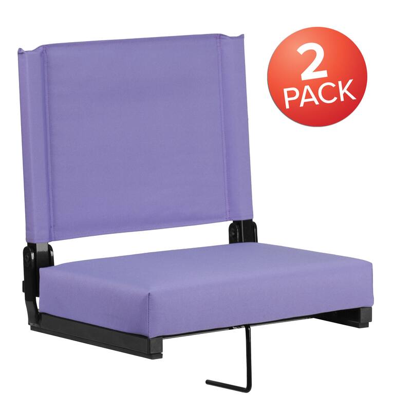 2 Pack 500 lb. Rated Lightweight Stadium Chair-Handle-Padded Seat