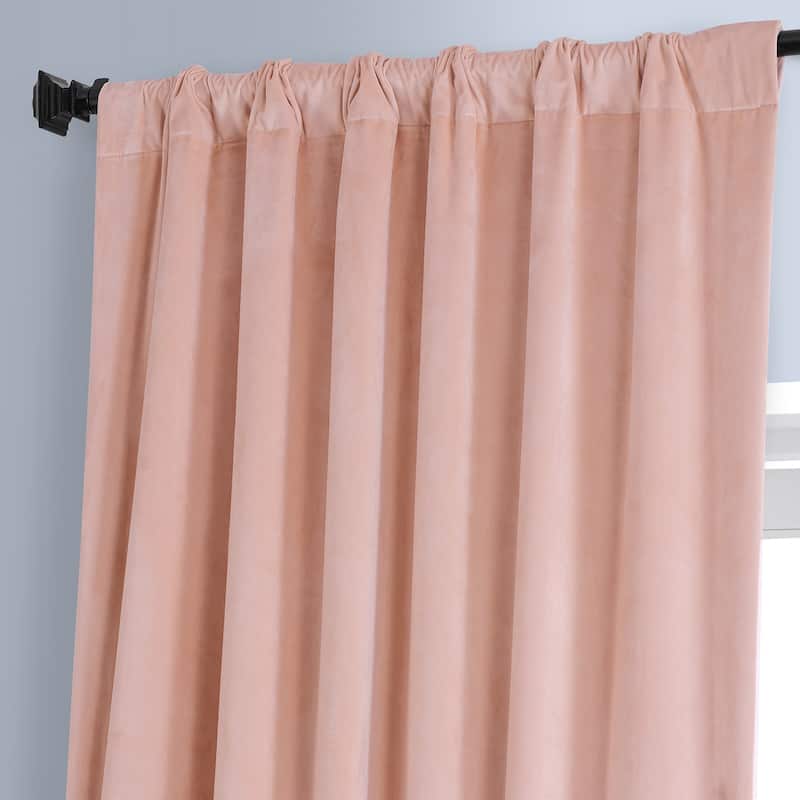 Exclusive Fabrics Signature Plush Velvet Hotel Blackout Curtains (1 Panel) - Luxury Soft Drapery for Light Control & Elegance