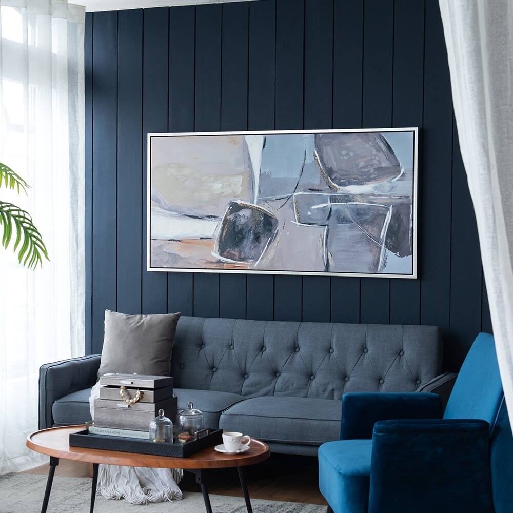 Large Modern Oil Painting, Framed Landscape Wall Art for Living Room